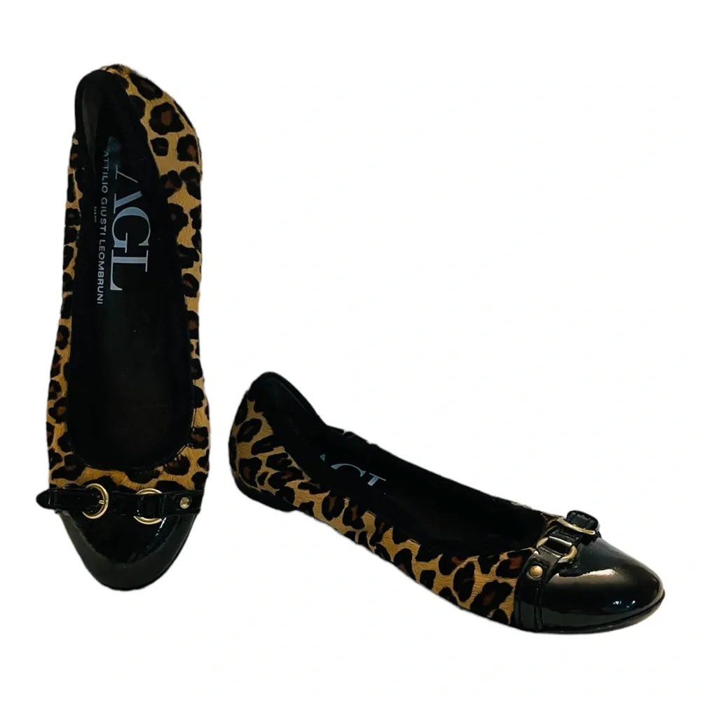 ATTILIO GIUSTI LEOMBRUNI AGL Leopard Flats Size 38